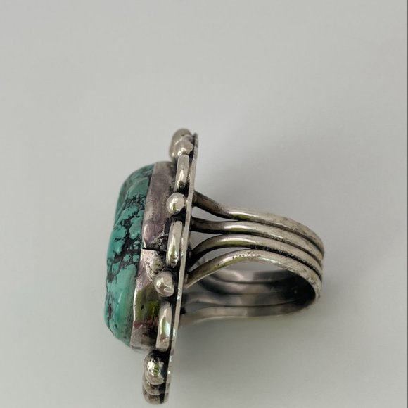 Rough Turquoise and Sterling Silver Ring - Picture 6 of 13